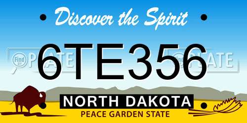 6TE356 North Dakota License Plate