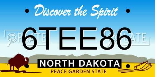 6TEE86 North Dakota License Plate