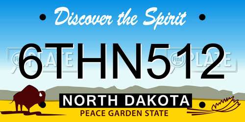 6THN512 North Dakota License Plate
