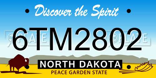 6TM2802 North Dakota License Plate