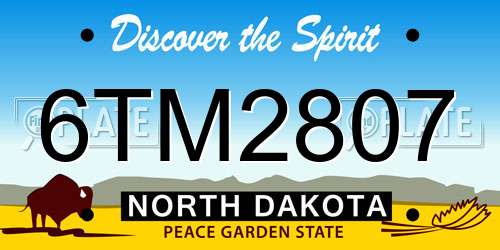 6TM2807 North Dakota License Plate