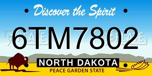 6TM7802 North Dakota License Plate
