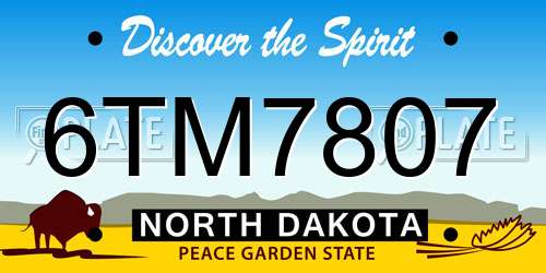 6TM7807 North Dakota License Plate