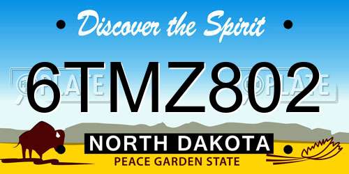 6TMZ802 North Dakota License Plate