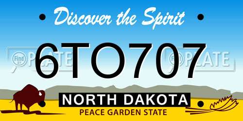 6TO707 North Dakota License Plate