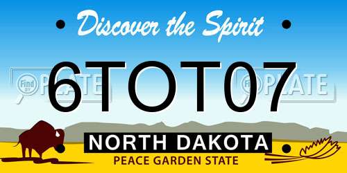6TOT07 North Dakota License Plate