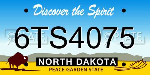 6TS4075 North Dakota License Plate