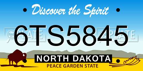 6TS5845 North Dakota License Plate