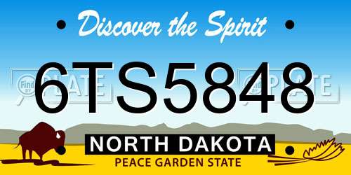 6TS5848 North Dakota License Plate