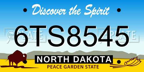 6TS8545 North Dakota License Plate