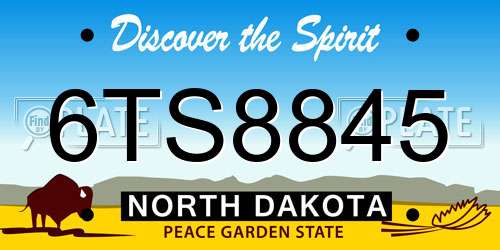 6TS8845 North Dakota License Plate