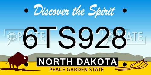 6TS928 North Dakota License Plate