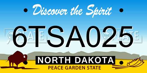 6TSA025 North Dakota License Plate