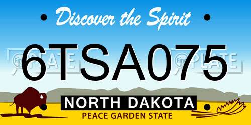 6TSA075 North Dakota License Plate