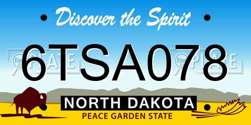 6TSA078 North Dakota License Plate