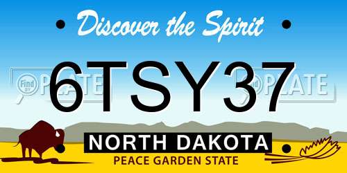 6TSY37 North Dakota License Plate