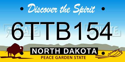 6TTB154 North Dakota License Plate