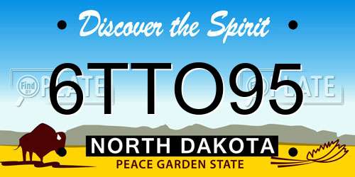 6TTO95 North Dakota License Plate