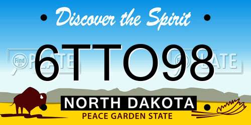 6TTO98 North Dakota License Plate