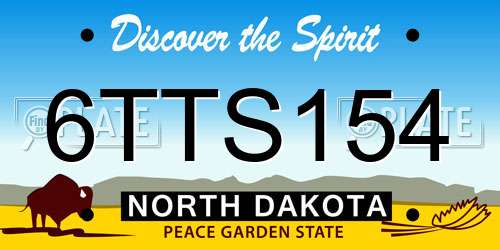 6TTS154 North Dakota License Plate