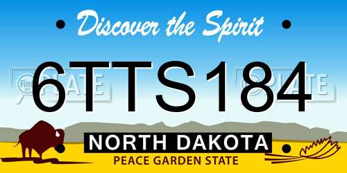 6TTS184 North Dakota License Plate