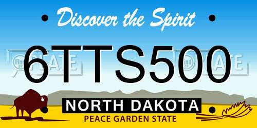 6TTS500 North Dakota License Plate