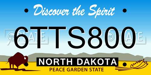 6TTS800 North Dakota License Plate