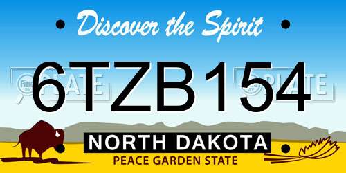 6TZB154 North Dakota License Plate