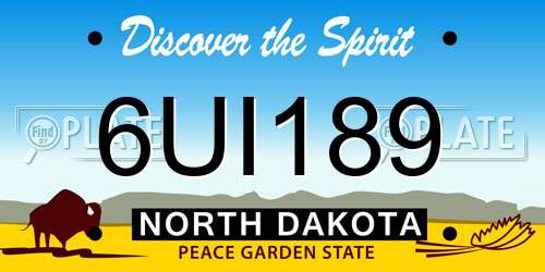 6UI189 North Dakota License Plate