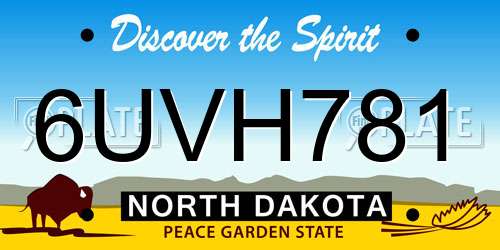 6UVH781 North Dakota License Plate