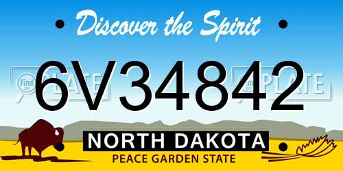 6V34842 North Dakota License Plate