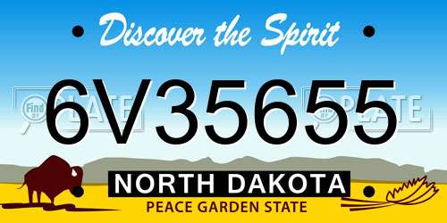 6V35655 North Dakota License Plate