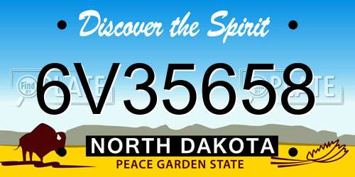 6V35658 North Dakota License Plate