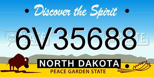 6V35688 North Dakota License Plate