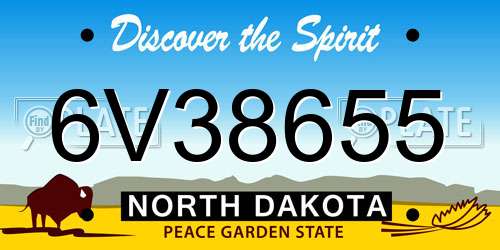 6V38655 North Dakota License Plate