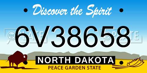 6V38658 North Dakota License Plate