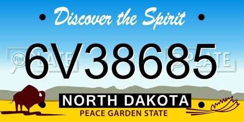 6V38685 North Dakota License Plate