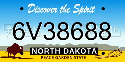 6V38688 North Dakota License Plate