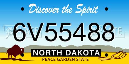 6V55488 North Dakota License Plate