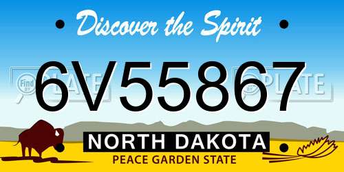 6V55867 North Dakota License Plate