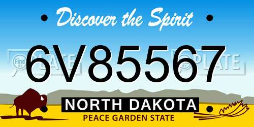 6V85567 North Dakota License Plate