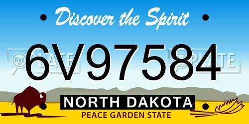6V97584 North Dakota License Plate