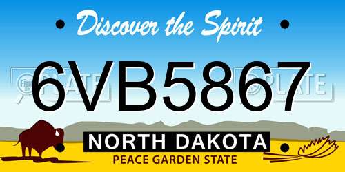 6VB5867 North Dakota License Plate