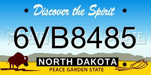 6VB8485 North Dakota License Plate