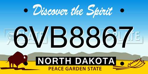 6VB8867 North Dakota License Plate