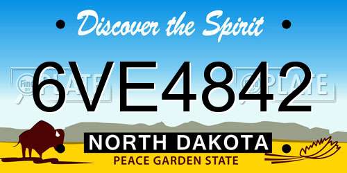 6VE4842 North Dakota License Plate
