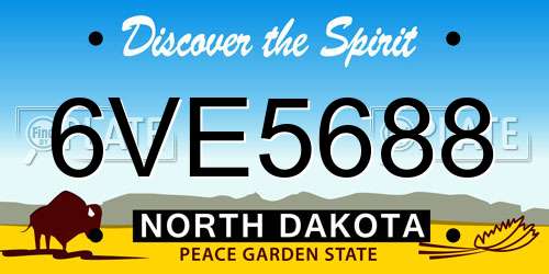 6VE5688 North Dakota License Plate