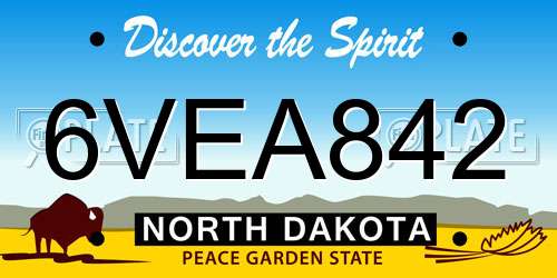 6VEA842 North Dakota License Plate