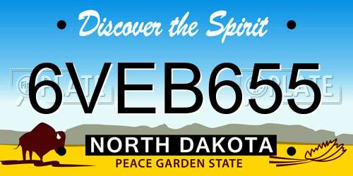 6VEB655 North Dakota License Plate