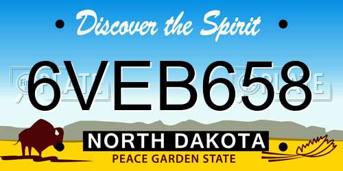 6VEB658 North Dakota License Plate